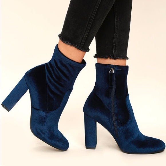 Steve Madden Shoes - Steve Madden Navy Blue Suede Boots Booties